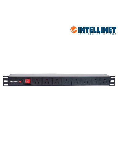 [ITL2330002] INTELLINET 713993- Barra PDU / 8 cont. Gab/Rack 19"/ 1U/ Contra sobrecarga / On/Off