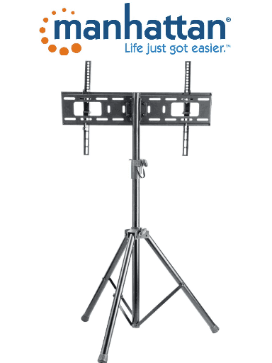 [MAN0530007] MANHATTAN 461412- Soporte de Piso para Pantallas de 37 a 70 Pulgadas/ 35 Kg de Carga/ Trípode con Ajuste de Altura de 1.24 a 1.88 Mts/ Ajuste de Inclinación/ VESA 200/ 400x200/ 300/ 400/ 600x400/