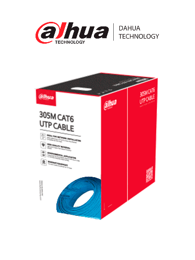 [DHT2640003] DAHUA PFM920I-6UN-C - Bobina de Cable UTP 100% Cobre/ Cat 6/ Color Azul / Interior/ 305 Metros/ Ideal para Redes y Video/