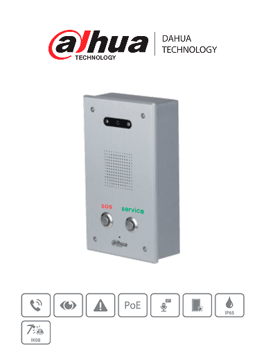 [DHT2170006] DAHUA DHI-VTA2302A - Terminal de ayuda o intercomunicador  /2.7" 2MP CMOS de alta definición, baja iluminación / Panel de aluminio anodizado / Iluminación automática y visión nocturna / Alarma de un botón, llamada de emergencia SOS