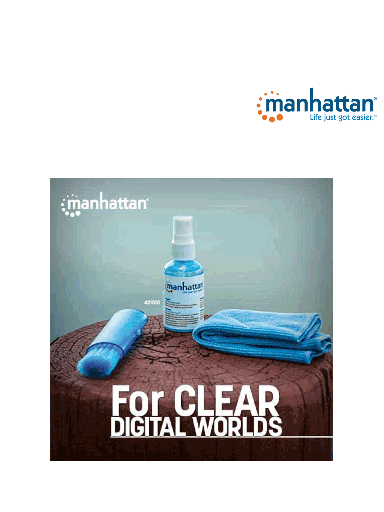[MAN0620001] MANHATTAN 421010 -  Kit de Limpieza para Pantallas LCD/  Libre de Alcohol/  Incluye Solución de Limpieza/ Brocha y Paño de Microfibra/ 