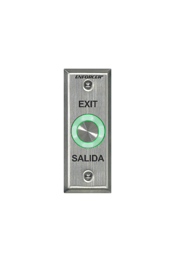 [SEC0760003] Seco-Larm SD6176SS1Q - Botón de salida piezoeléctrico de acero inoxidable IP 65 con Luz LED verde / Salidas NO y NC 