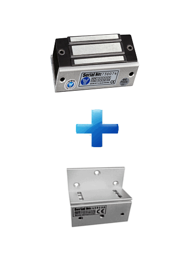 [YLE0850016] YLI YM60ZPACK Paquete de Cerradura Magnética YM60 60Kg (120LB) incluye Soporte de Fijación tipo Z 