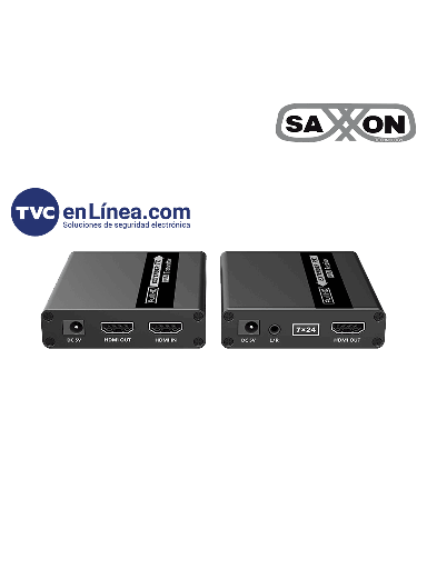 [SXN0570005] SAXXON LKV223 - Kit extensor de video HDMI/ Resolucion 1080P/ 60 Hz/ Hasta 70 metros con Cat6/ 6A/ 7  Cero latencia/ Loop HDMI/ Soporta HDR/ Infra rojo de 2 vías/ Salida de audio/