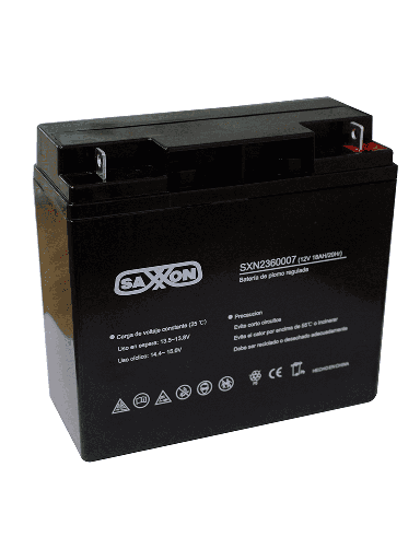 [SXN2360007] SAXXON CBAT18AH - Bateria de respaldo de 12 volts libre de mantenimiento y facil instalacion / 18 AH/ compatible con CCTV/ Acceso/ Bosch