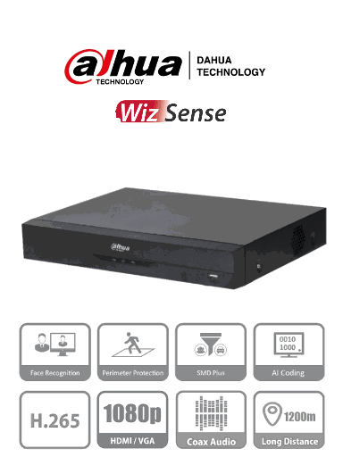 [DHT0360011] DAHUA XVR5108HE-I3 - DVR de 8 Canales 5 Megapixeles Lite/ WizSense/ H.265+/ 8 Canales +4 IP/ Hasta 12 Ch IP/ 1 Canal de Reconocimiento Facial/ SMD Plus/ Protección Perimetral/ 1 Puerto SATA/ 8&3 E&S de Alarmas/ 8 Entradas de Audio/ IoT&POS/ #VolDH