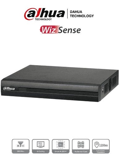[DHT0370029] DAHUA XVR1B16H-I - DVR de 16 Canales de 5 Megapixeles Lite/ WizSense/ Cooper-I/ H.265+/ 16 Canales HDCVI +8 IP/ Hasta 24 Canales IP/ SMD Plus/ / 1 Sata de Hasta 16 TB/ Soporta CVI/AHD/TVI/ CVBS e IP/ Funciones POS/ #VolDH #SerieLaudio #TopDahua