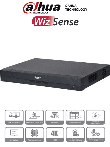 [DHT0370038] DAHUA XVR5232AN-I3 - DVR de 32 Canales de 5 Megapixeles Lite/ WizSense/ H.265+/ 2 Bahías de Discos Duros/ Hasta 32 Canales IP/ 2 Ch de Reconocimiento Facial/ SMD Plus/ Codificación IA/ Onvif/ Funciones IoT&POS/ Audio Bidireccional/