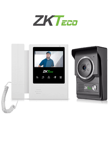 [ZKT2400002] ZKTECO VDP04B4 Kit - Kit de Videoportero Analógico / Monitor de 4.3 Pulgadas / Frente de Calle con cámara de 1 MP / Ángulo de Visión 80° / Conexión hasta 4 monitores #preciosbajos