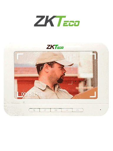 [ZKT2210001] ZKTECO VDPIB3 - Monitor LCD de 7 pulgadas para Videoportero Analógico / Conexión mediante 4 Hilos / Resolución 800*480 píxeles /  Imagen Nítida / Botón de NO Molestar / Hasta 25 Tonos Diferentes 