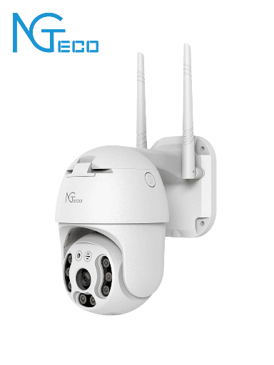 [ZKT0060001] NGTECO NGC4200 - Cámara PTZ WiFi / 3Mp / Lente 3.6mm / Altavoz y Micrófono Integrados / Distancia IR 20 metros / Compresión de vídeo H.265 / Almacenamiento local y en la nube / Audio Bi-direccional / Funciona con Alexa