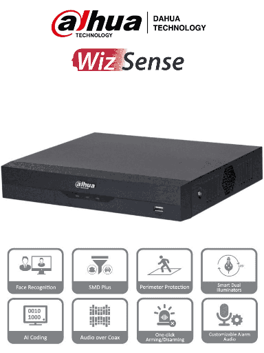 [DHT0360016] DAHUA XVR5108HS-I3 - DVR de 8 canales 5MP Lite, WizSense con IA, H.265+, 8 Canales HDCVI+4 IP o hasta 12 canales IP, 1 canal de reconocimiento facial, SMD Plus, 1 canal de protección perimetral y 1 bahía HDD #HDCVI9.0 #5MP