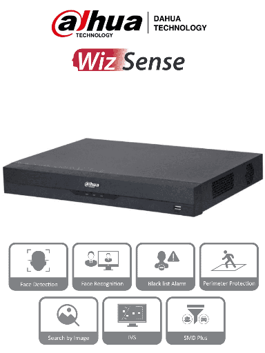 [DHT0200009] DAHUA NVR2216-16P-I2 - NVR de 8 Megapixeles /16 Canales IP/ WizSense/ 4k Con IA/ 16 Puertos PoE/ 2 Bahías de Discos Duros / 1 Ch de Reconocimiento Facial y FD/ 10 Bases de Datos de Rostros/ H.265+/ SMD Plus/ Soporta Camaras con IA/