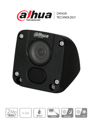 [DHT0230002] DAHUA IPC-MW1230DN-HM12 - Camara IP para Vehiculos de 2 Megapixeles/ Lente de 2.8mm/ 115 Grados de Apertura/  Ir de 30 Mts/ Antivandalica (IK10)/ Protección IP6K9K para Soporta Agua a Presión/