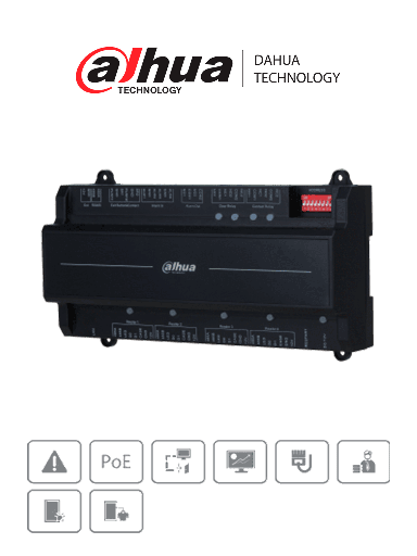 [DHT0720012] DAHUA ASC2202B-D - Panel de Control de Acceso de 2 Puertas y 4 Lectoras/ TCP/IP/ Wiegand/ 100,000 Usuarios, 3,000 Huellas y 500,000 Registros/ Soporta Interlock, Anti-passback, Desbloqueo Remoto/ Funcion WatchDog/ 