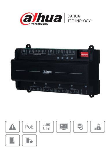 [DHT0720013] DAHUA ASC2204B-S  - Panel de Control de Acceso para 4 Puertas y 4 Lectoras/  TCP/IP/ Comunicación RS-485 y Wiegand/ 100,000 Usuarios, 3,000 Huellas y 500,000 Registros/ Soporta Interlock, Anti-passback, Desbloqueo Remoto/ Funcion WatchDog/ 