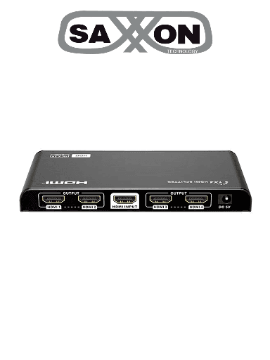[SXN0560004] SAXXON LKV314HDR-V2.0 - Divisor HDMI 4K de 1 Entrada y 4 salidas/ Resolución 4K x 2K Ultra HD/ 1080P Full HD/ Soporta HDR y Ajuste de resolución EDID/ Salidas de video combinadas en 4K y 1080P/ Distancia de hasta 10 Metros en Entrada y Salidas/