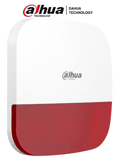 [DHT2480007] DAHUA DHI-ARA13-W2 - Sirena Inalámbrica para Exterior con Estrobo Rojo/  110dB / Múltiples sonidos de Alarma/ IP65/ Alarma de Batería Baja/  #AlarmasDahua