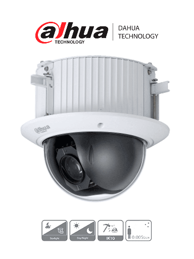 [DHT0330009] DAHUA DH-SD52C225-HC-LA - Cámara Domo PTZ de 2 Megapíxeles/ 1080p/ 25x de Zoom Óptico/ Montaje en Plafón o Techo Falso/ WDR Real 120dB/ Starlight/ Antivandálicaa IK10 /