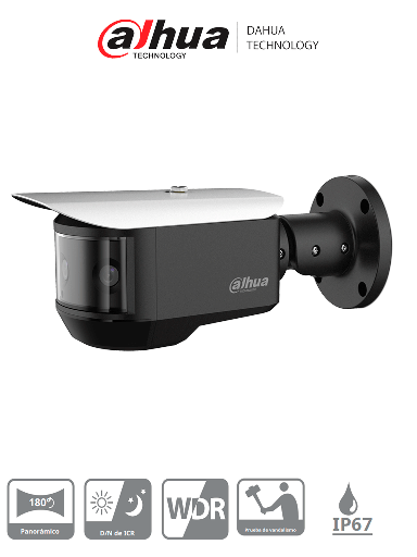 [DHT0290057] Dahua HAC-PFW3601-A180-AC24 - Camara Bullet Multisensor Panoramica/ 180 Grados/ 3 Lentes de 2 Megapixeles/ 20 Metros de Iluminación/ WDR Real de 120/ Starlight/ IP67/IK10/ 2D&3D NR 