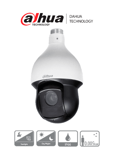 [DHT0330012] DAHUA DH-SD59225-HC-LA - Cámara PTZ de 2 Megapíxeles/ 1080p/ 25x de Zoom Óptico/ IR de 150 Metros/ WDR Real 120 dB/ Starlight/ IP66/ E&S de Alarmas/ #PFDahua