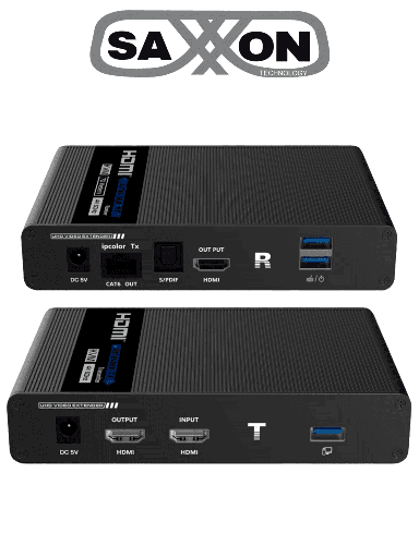 [SXN0570008] SAXXON LKV676KVM-PI - Kit extensor de video HDMI IPCOLOR/ Resolucion 4K @ 30 Hz/ Hasta 70 metros en 1080P y 40m en 4K con Cat 6/ 6A/ 7/ Cero latencia/ Soporta Teclado Video Mouse/ Soporta HDR/ ARC