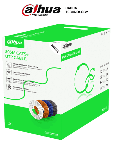 [DHT2640008] DAHUA PFM922I-5EUN-C - Bobina de Cable UTP Cat5e/ CCA/ 305 Metros/Color Blanco/ Uso Interior/ Cubierta de FR-PVC (ROHS compliant)/ 
