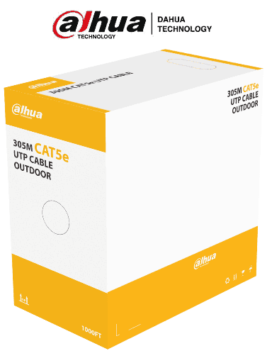 [DHT2640009] DAHUA PFM920-5EU - Bobina de Cable UTP para Exterior Cat 5e/ 100% Cobre/ 305 Metros/ Color Negro/ Cubierta Exterior MDPE/ Cumple con Estandares ANSI/TIA 568-C.2/ Retardante de Llama/ RoHS/