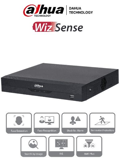[DHT0180004] DAHUA NVR2104HS-P-I2 - NVR DE 8 Megapixeles/ 4k/ 4 Canales IP/ WizSense/ 4 Puertos Poe/ H265+/ Rendimiento de 80 Mbps/ HDMI y VGA/ 1 Ch de Reconocimiento Facial/ Protección Perimetral/ SMD Plus/ 1 Bahía de Disco Duro de 10 TB/ 