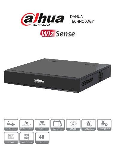 [DHT0370045] DAHUA DH-XVR7416L-4K-I3 - DVR de 16 Canales 4k/ WizSense/ H.265+/ IA/ 4 Bahías de Discos Duros/ +16 Canales IP/ 6 Canales con Reconocimiento Facial/ SMD Plus/ Codificación IA/ IoT&POS/ #XVRPRO/ #ProHDCVI