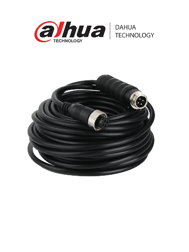 [DHT0390024] DAHUA MCNU-GXF4-GXM4-12 - Cable extensor tipo aviación de 12 Metros/ Para transmisión de video y audio analogico/ Conectores M12 hembra a M12 macho/ 4 Pines/ Especial para DVR Movil/ 