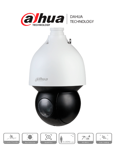 [DHT0060045] DAHUA SD5A225GB-HNR-SL - Cámara IP PTZ de 2 Megapíxeles Anticorrosión/ 25x de Zoom Óptico/ IR de 150 Mts/ Antivandálica/ H.265+/ Auto Tracking/ PoE+/ 60 FPS/ Función anti-niebla / WDR Real de 120 dB/ Detección de Rostros/ IP67/ 