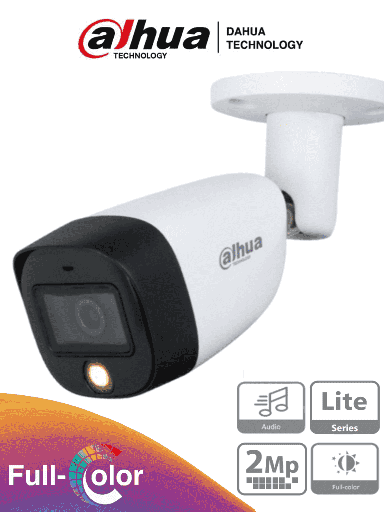 [DHT0290067] DAHUA HAC-HFW1209CMN-A-LED - Camara Bullet  Full Color 1080p/ Lente de 2.8 mm/ Micrófono Integrado/ 108 Grados de Apertura/ Metalica/ WDR Digital/ 20 Metros de Iluminacion/ IP67/ Soporta CVI/CVBS/AHD/TVI/ 