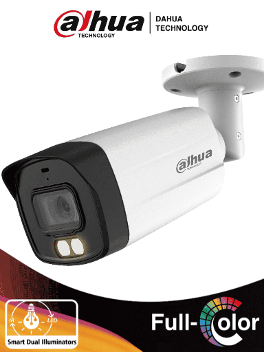 [DHT0290076] DAHUA HAC-HFW1509TMN-IL-A - Camara Bullet de 5 Megapixeles/ Iluminador Dual Inteligente + Full Color/ Lente de 2.8 mm/ 111 Grados de Apertura/ Microfono Integrado/ 40 Mts de Iluminación IR y Visible/WDR Real de 130 dB/Metálica/IP67/ 