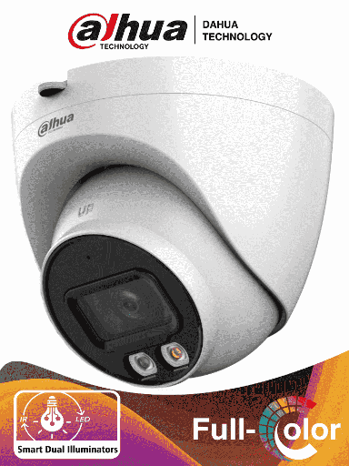[DHT0040081] DAHUA IPC-HDW2449T-S-IL - Camara Domo IP de 4 Megapixeles/ Con Iluminador Dual Inteligente+Full Color/ WizSense/ Lente de 2.8mm/ 95 Grados/ Microfono Integrado/30 Mts de IR y Luz Visible/Metálica/Ranura MicroSD/WDR de 120 dB/SMD Plus/PoE/#LoNuevo