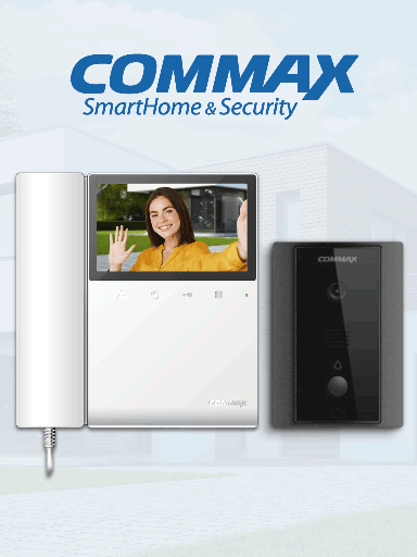 [cmx2390019] COMMAX CDV43K2DRC4LN - Kit de videoportero Commax a color con monitor de 4.3 pulgadas y auricular, frente de calle, comunicación con audio y video, función de apertura de puerta no requiere configuración 
