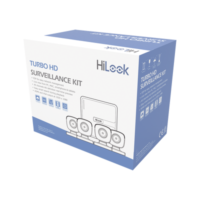 [210213] Kit TurboHD 720p / DVR 4 canales / 4 Cámaras Bala de Metal / 4 Cables 18 Mts / H.265+ / 1 Fuente de Poder Profesional / Accesorios de Instalación