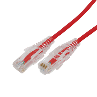 [212858] Cable de Parcheo Slim UTP Cat6A - 0.5 m Rojo, Diámetro Reducido (28 AWG)