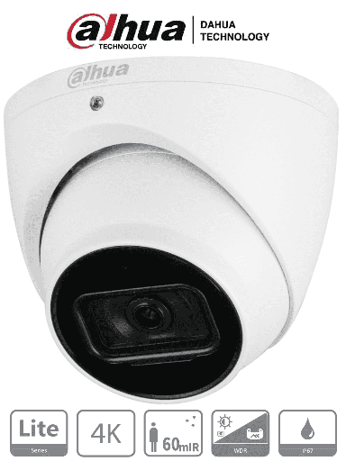 [DHT0300058] DAHUA DH-HAC-HDW1801TN - Camara Domo 4k/  8 Megapixeles/ Lente de 2.8mm/  106 Grados de Apertura/ IR de 60 Metros/ Metalica/ WDR Real de 120 dB/ IP67/ Soporta: CVI/CVBS/AHD/TVI/ #4K #TopDahua
