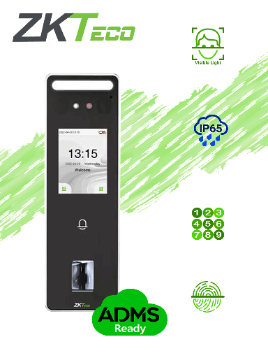 [ZKT0810069] ZKTECO SpeedFaceV3L - Control de Acceso y Asistencia Facial Visible Light / 500 Rostros / 3,000 Huellas / 200,000 eventos / TCP/IP / IP65 #LicenciaBT