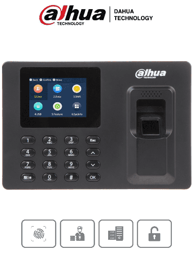 [DHT0800004] DAHUA DHI-ASA1222E - Control de Asistencia de Huella y Password/ Pantalla de 2.4 Pulgadas/ 1000 Usuarios/ 2000 Huellas/ 1000 Passwords/ 100,000 Registros/ Puerto USB para Reportes, Importar y Exportar/ Horarios por Usuario o Departamento/