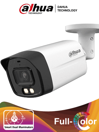 [DHT0290081] DAHUA HAC-HFW1801TLMN-IL-A - Camara Bullet 4k/ Iluminador Dual Inteligente + Full Color/ Lente de 2.8 mm/ 106 Grados de Apertura/ Microfono Integrado/ 40 Metros de Iluminación IR y Visible/ WDR Real de 120 dB/ IP67/ #LoNuevo