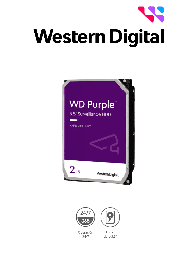 [218714] Disco Duro PURPLE de 2TB / 3 AÑOS DE GARANTÍA / Para Videovigilancia
