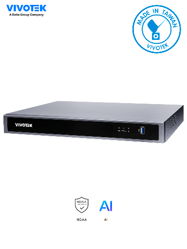 [VIV0200003] VIVOTEK ND9426P - Grabador NVR 16 Canales, 2 bahias, 16 puertos PoE GE, 1 puerto HDMI 4K, 1 puerto VGA, Ciberseguridad Trend Micro, Deep Search, Smart VCA Search, NDAA, ONVIF