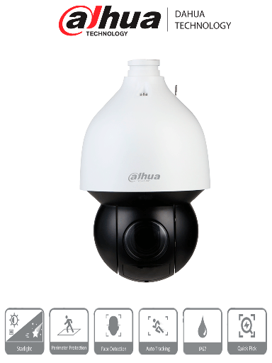 [DHT0060055] DAHUA DH-SD5A232GB-HNR - Camara IP PTZ de 2 Megapixeles/ WizSense/ 32x de Zoom Optico/ Starlight/ 150 Metros de IR/ Autotracking 3.0/ SMD 4.0/ Detección de Rostros/ Protección Perimetral/ PoE+/ IP67/ IK10/ #LoNuevo