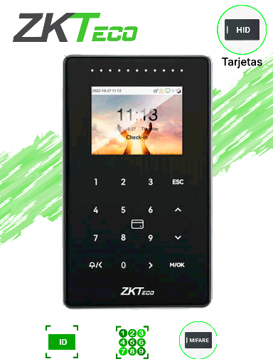 [ZKT0730015] ZKTECO SC800 - Control de Acceso Pantalla 2.4" Táctil / Lector tarjetas ID 125 KHZ / 50,000 Tarjetas / 200,000 Registros / WIEGAND