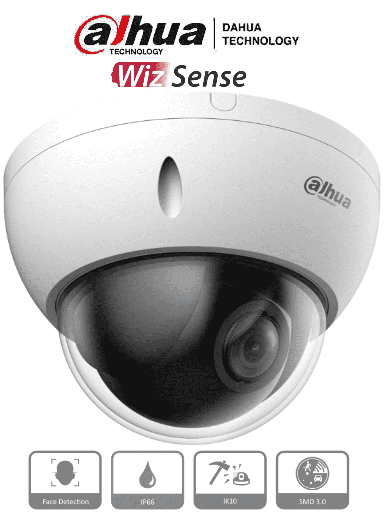 [DHT0060061] DAHUA SD22204DB-GNY - Camara IP PTZ de 2 Megapixeles/ WizSense/ 4x de Zoom Optico/ Starlight/ Deteccion Facial/ SMD 3.0/ Antivandalica IK10/ Exterior IP66/  Protección Perimetral/ Ranura para MicroSD/ PoE/ #LoNuevo