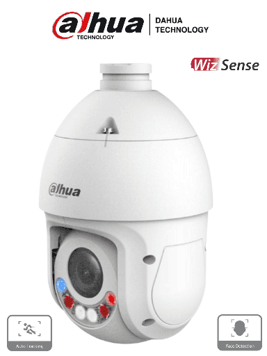 [DHT0060068] DAHUA SD4E425GB-HNR-A-PV1 - Cámara IP PTZ de 4 Megapixeles/ WizSense/ TiOC/ FullColor + Iluminador Dual Inteligente /25x de Zoom Optico/ 100 Mts de IR y 50 Mts de Luz Visible/ Quick Pick/ AutoTracking/ SMD 4.0/ E&S de Alarma y Audio/ IP66/ PoE/ #LoNuevo 