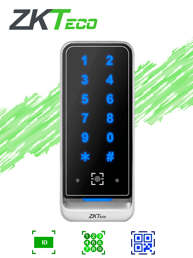 [ZKT0730013] ZKTECO QR600VKE -  Lector esclavo de tarjetas de proximidad ID 125 Khz / Contraseñas / QR / IP65 /  Wiegand / RS485 #preciosbajos