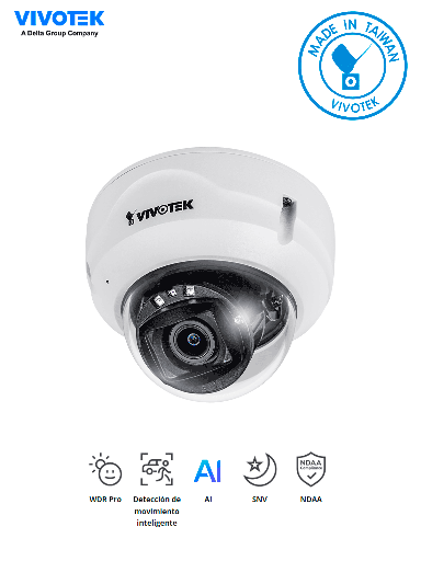 [VIV0040016] VIVOTEK FD9389-EHTV-v2 - Camara IP Domo exterior 5 Megapixeles, Lente Varifocal Remoto 2.8-10mm, Smart IR 30 mts, WDR Pro, Vision SNV, Ciberseguridad Trend Micro, Smart Motion, Microfono Integrado, Proteccion IP66, IK10, ONVIF, NDAA #Nuevos2024